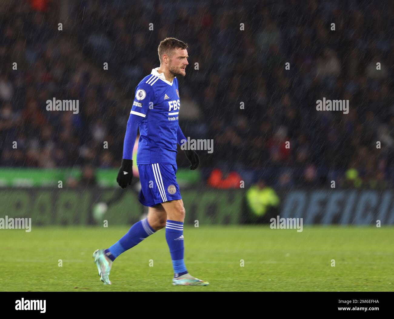 Leicester, Großbritannien. 03. Januar 2023. Jamie Vardy (LC) beim Spiel Leicester City gegen Fulham EPL Premier League am 3. Januar 2023 im King Power Stadium, Leicester, großbritannien. Kredit: Paul Marriott/Alamy Live News Stockfoto