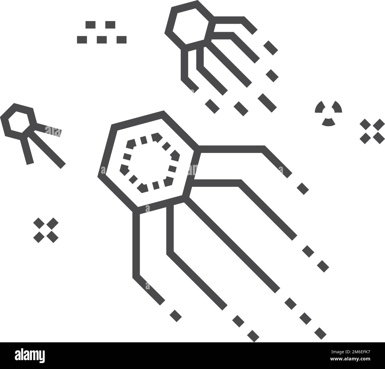 Symbol für Nanoroboter. Futuristische Technologie. Ingenieurwissenschaften Stock Vektor