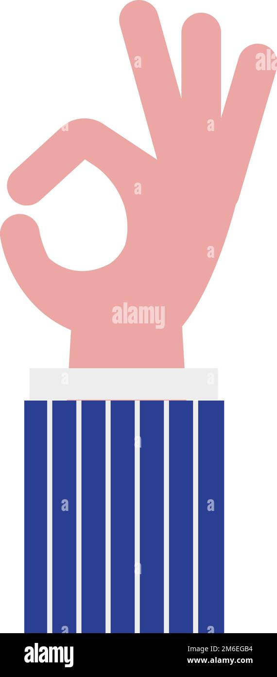 Farbsymbol OK. Geschäftsmann Hand stimmt Geste zu Stock Vektor