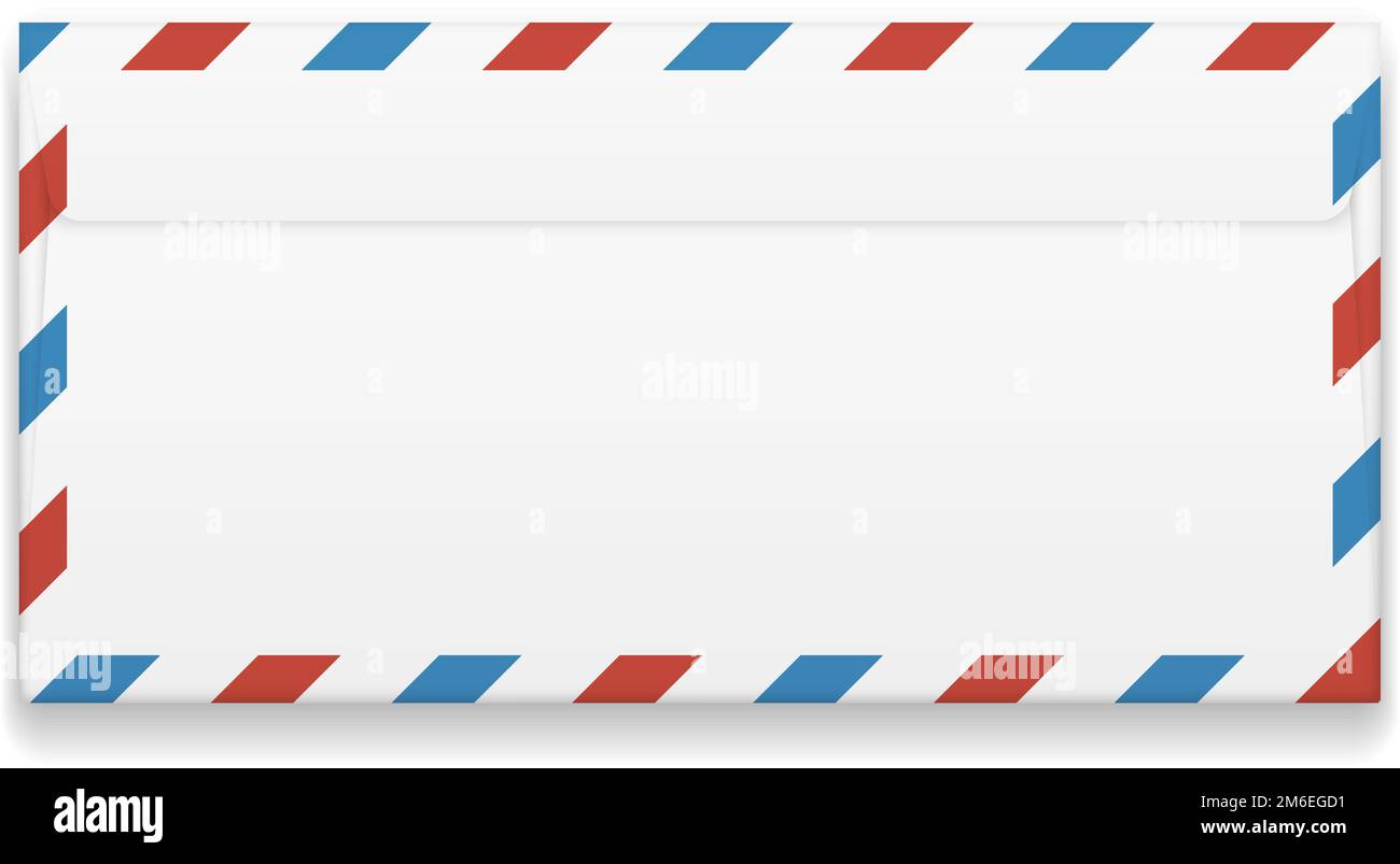 Internationale Umschlagvorlage. Leeres Postpaket Stock Vektor