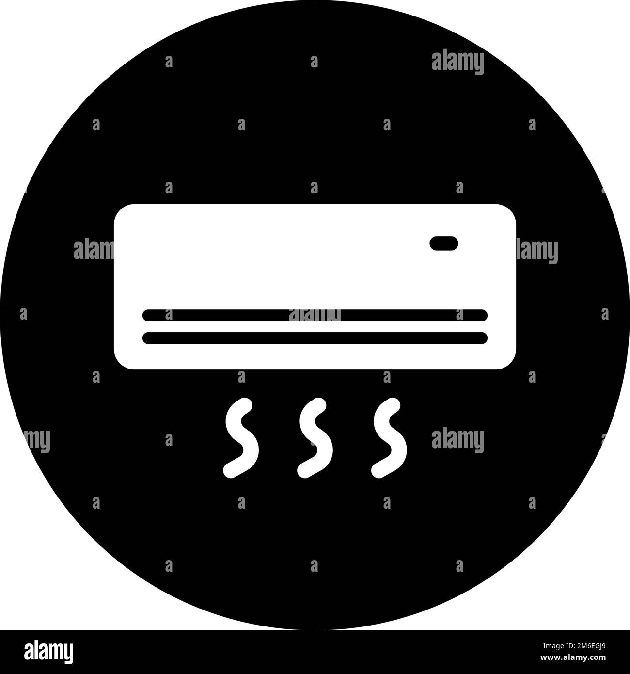 Rundes Klimaanlagensymbol. AC Heizung oder Kühlung. Bearbeitbarer Vektor. Stock Vektor