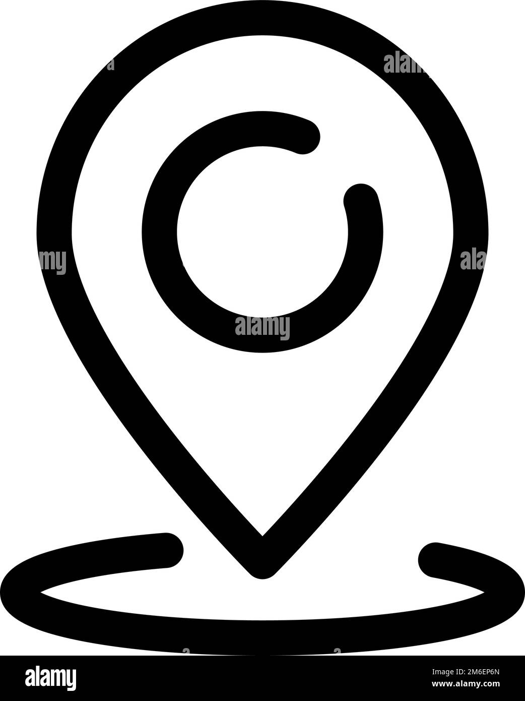 Kartennadel. Positionierstift. Bearbeitbarer Vektor. Stock Vektor