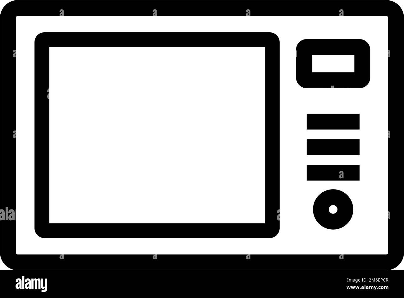 Elektronisches Mikrowellensymbol. Küchengerät. Bearbeitbarer Vektor. Stock Vektor