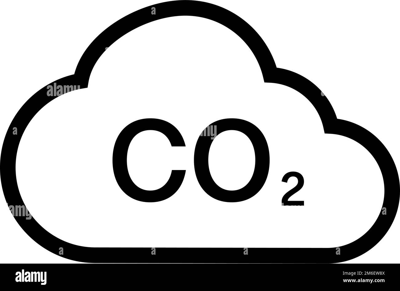 CO2 Symbol. Symbol für Kohlendioxid. Bearbeitbarer Vektor. Stock Vektor