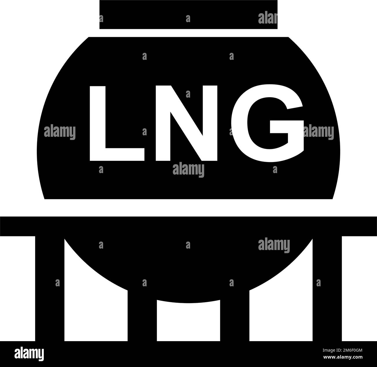 Silhouettensymbol für LNG-Gastank. Gashalter. Bearbeitbarer Vektor. Stock Vektor