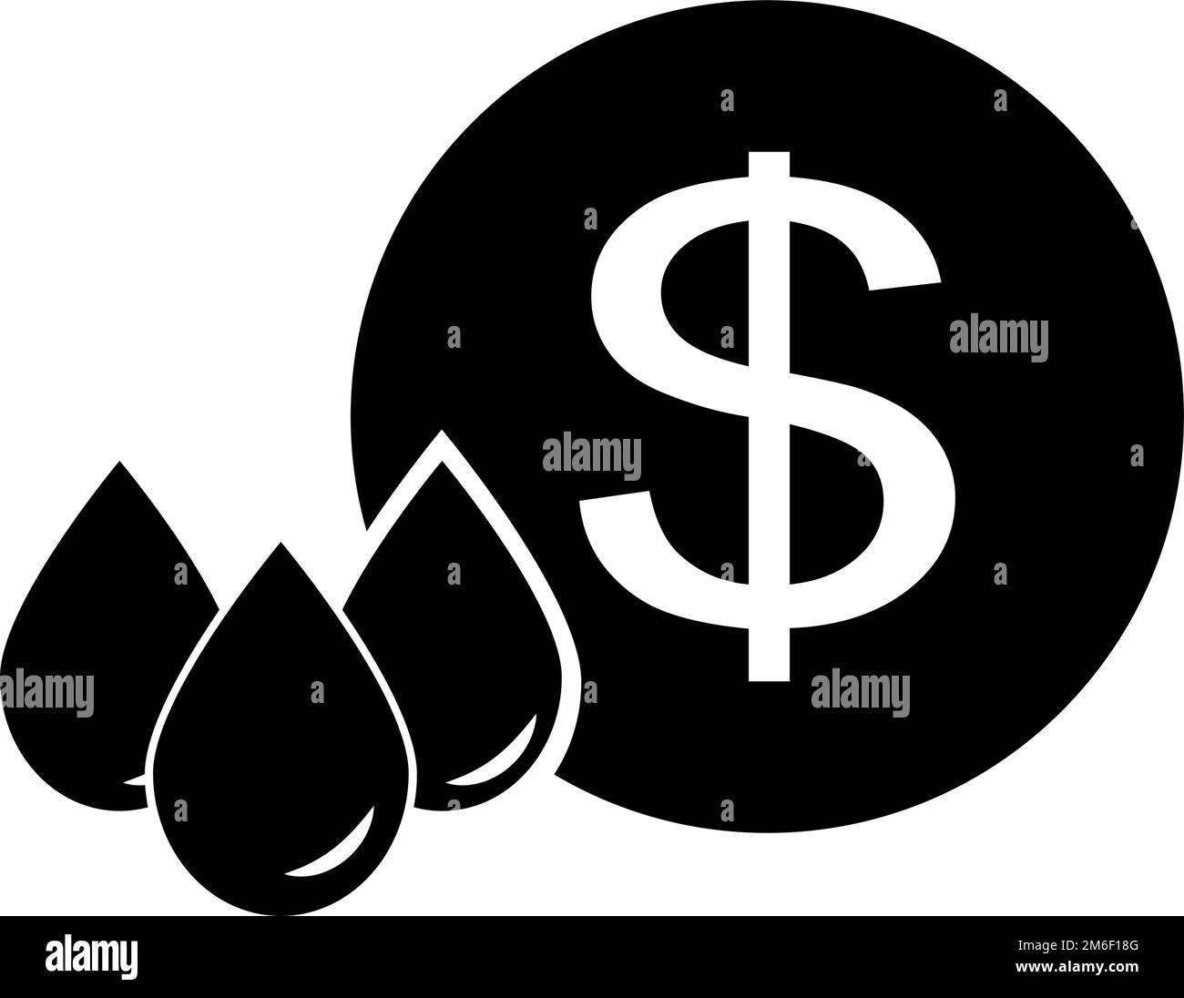 Silhouettensymbol für Ölpreis. Bearbeitbarer Vektor. Stock Vektor