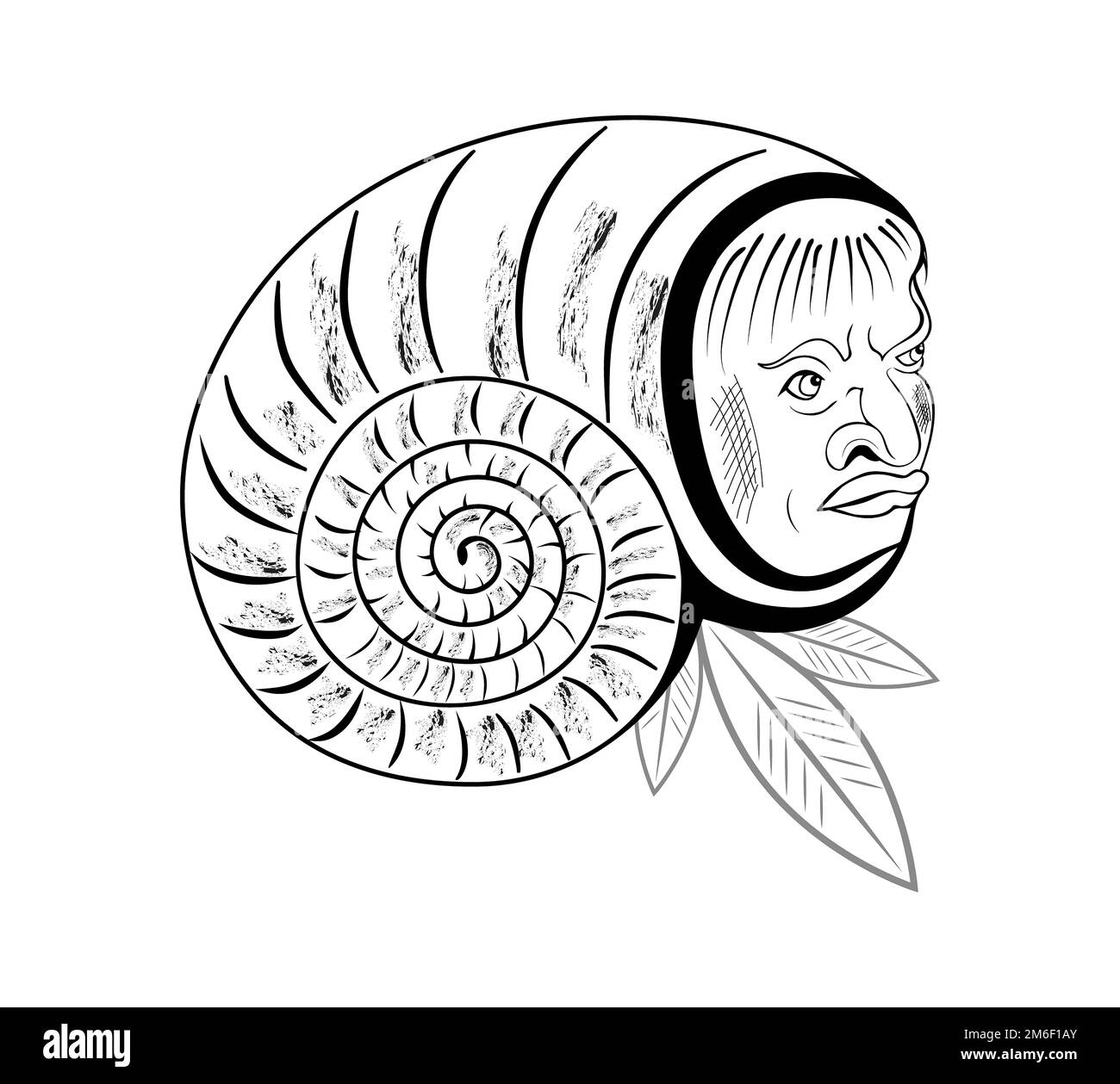 Schnecke mit Kopf Stockfoto