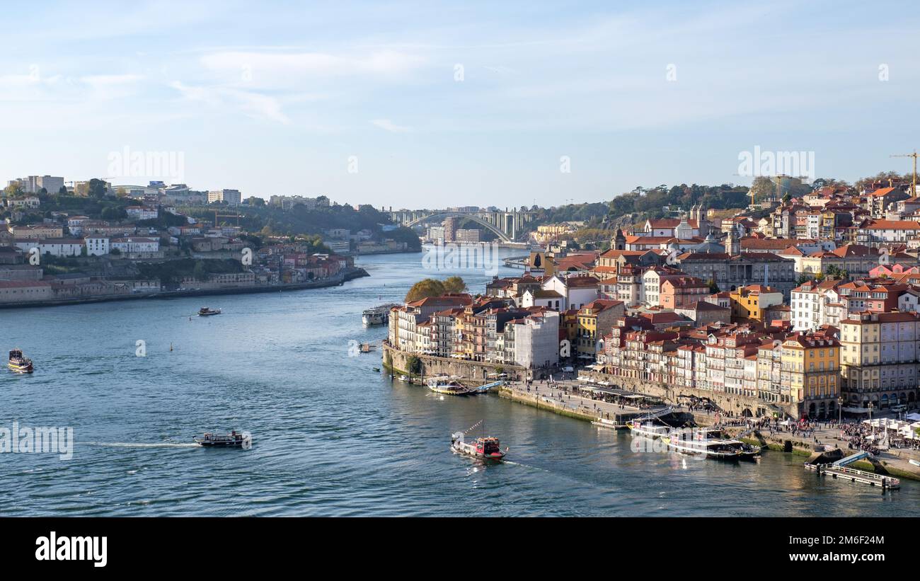 Porto und der Fluss Douro, Portugal Stockfoto