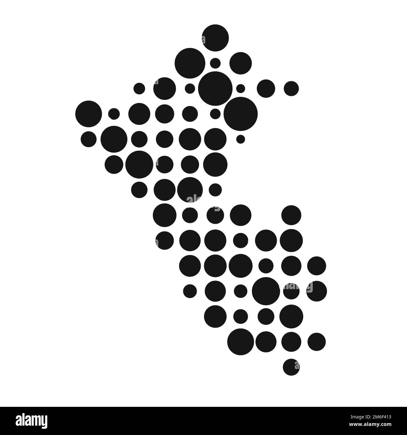 Peru-Kartensilhouette mit verpixelten abgeleiteten Mustern Stock Vektor