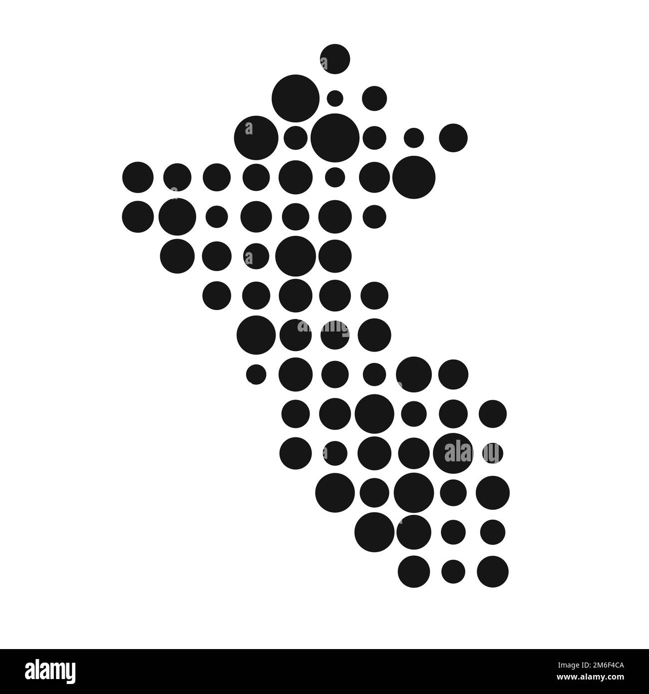 Peru-Kartensilhouette mit verpixelten abgeleiteten Mustern Stock Vektor