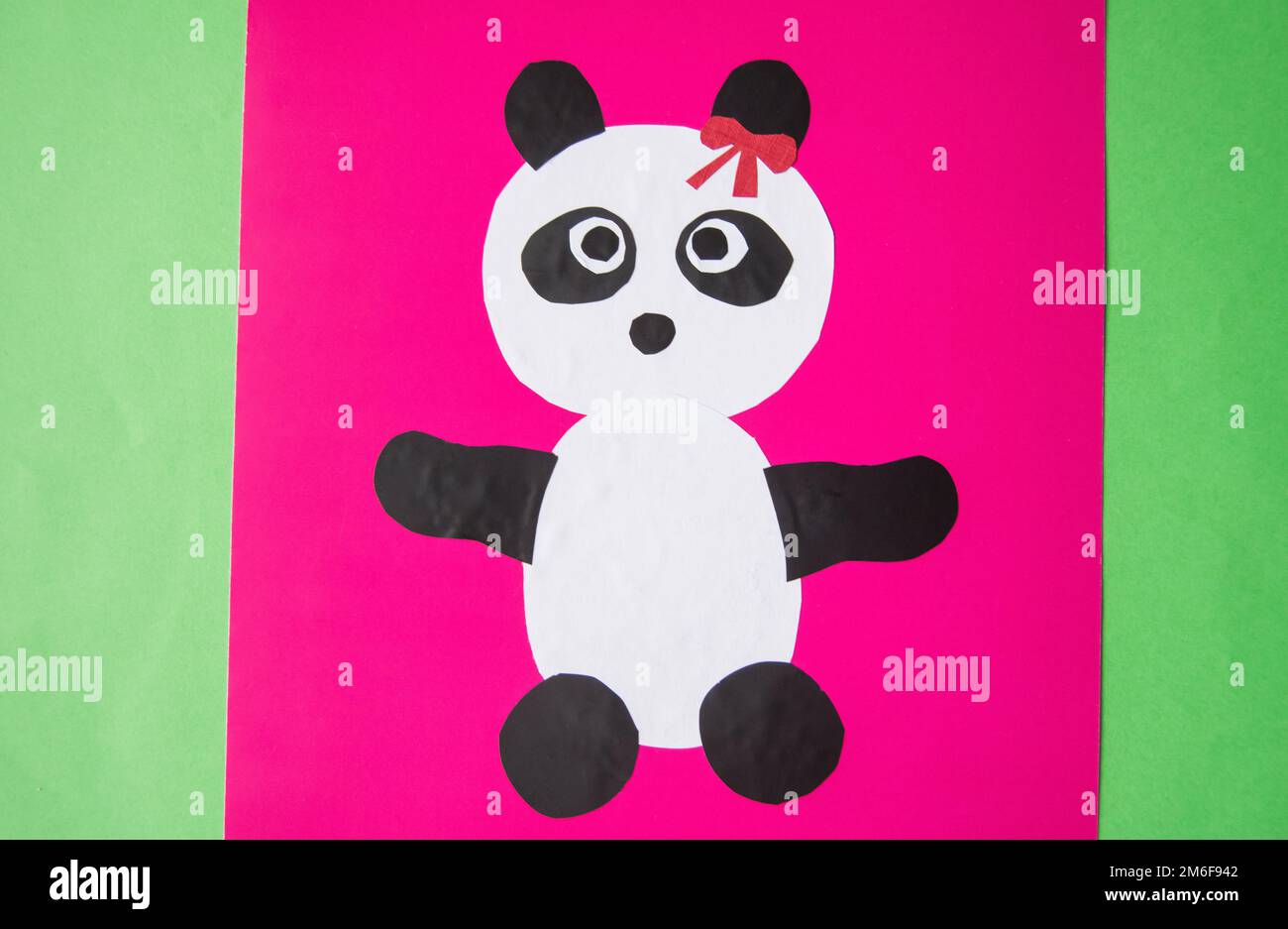 Schritt 7 Süßer Panda mit Schleife. Das Konzept des Heimwerkers und