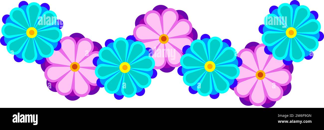 Blumenbanner-Illustration, bunte Blumen Stock Vektor