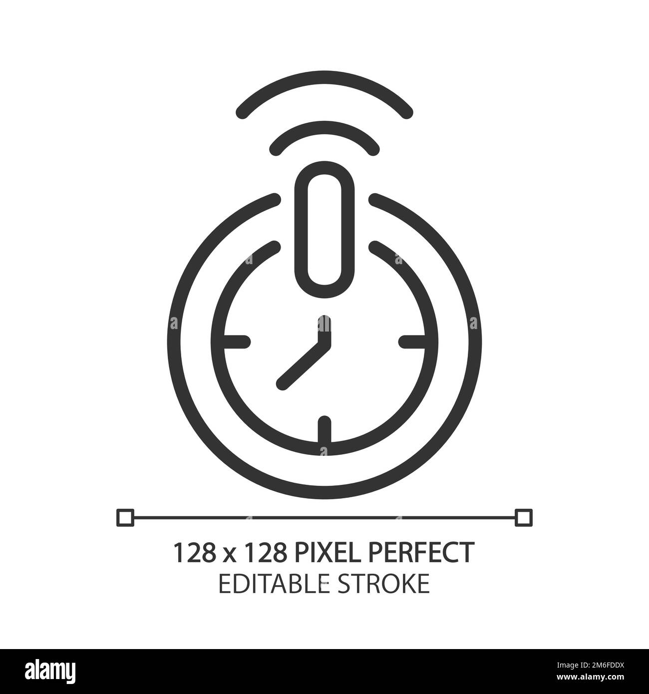 Timer für automatische Abschaltung Pixel Perfect linear Symbol Stock Vektor