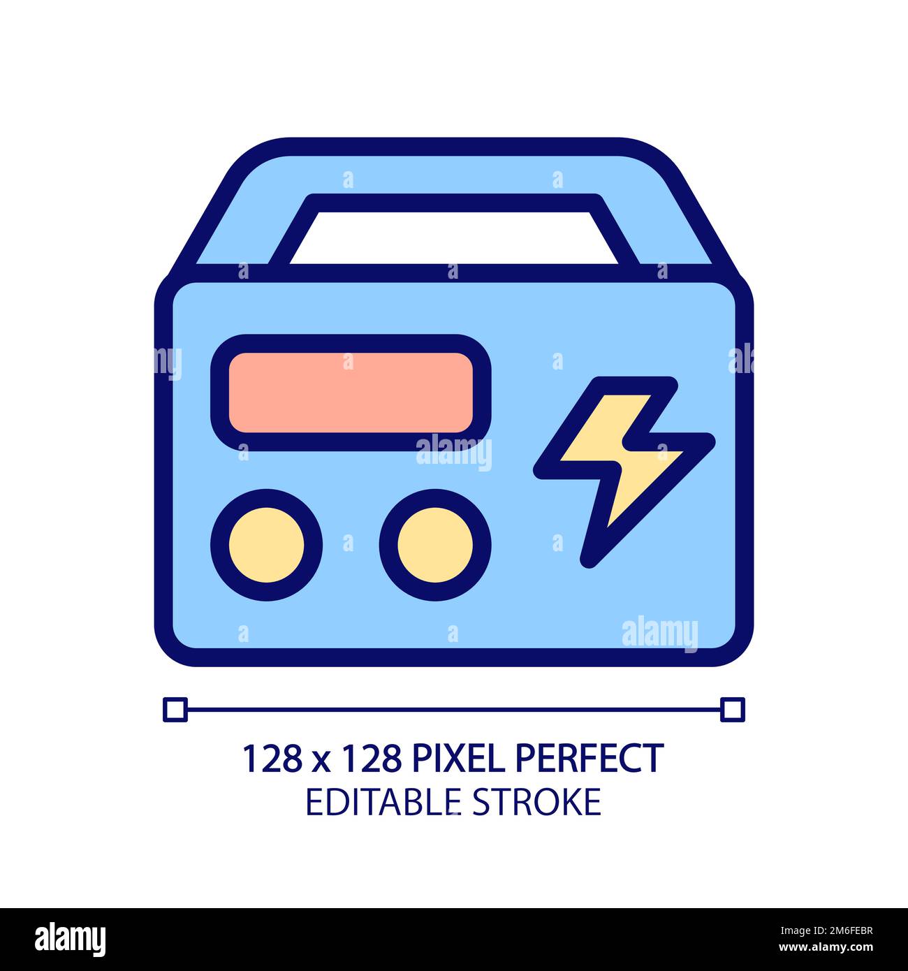 Tragbares Kraftwerk Pixel Perfect RGB-Farbsymbol Stock Vektor