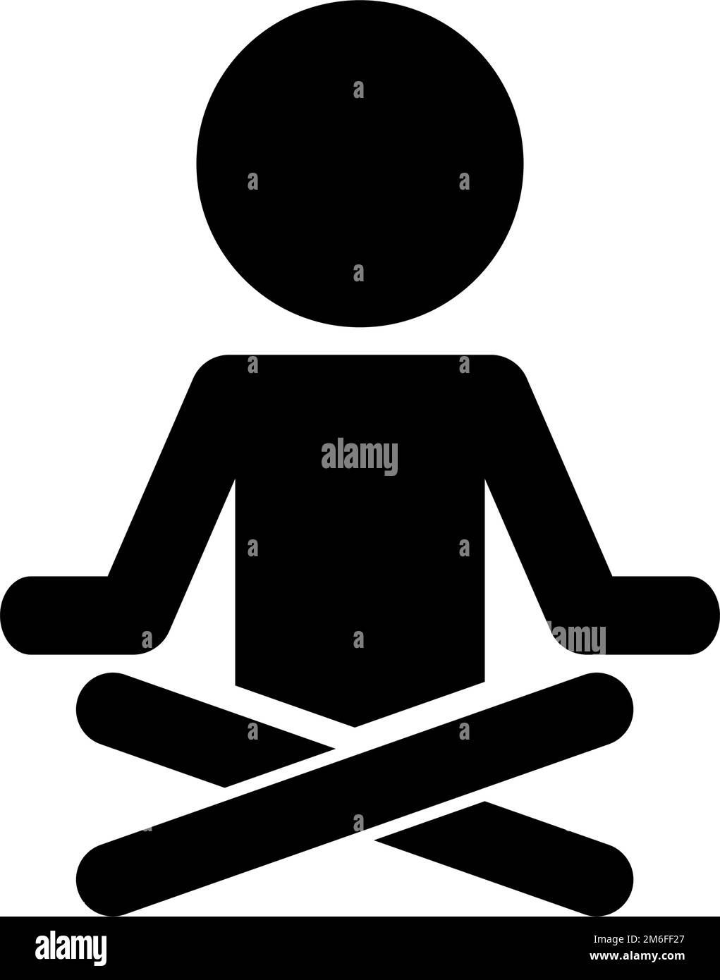 Silhouettensymbol „Meditation“. Yoga. Bearbeitbarer Vektor. Stock Vektor