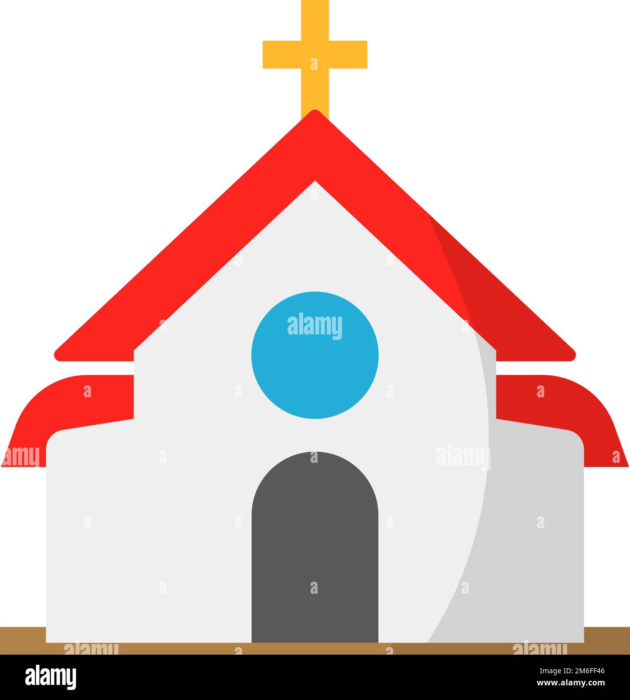 Moderne Kirchensymbol. Die Kapelle. Das Christentum. Bearbeitbarer Vektor. Stock Vektor
