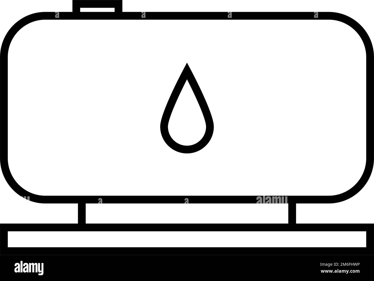 Symbol Öltank. Lagerung von Benzin oder Kraftstoff. Bearbeitbarer Vektor. Stock Vektor