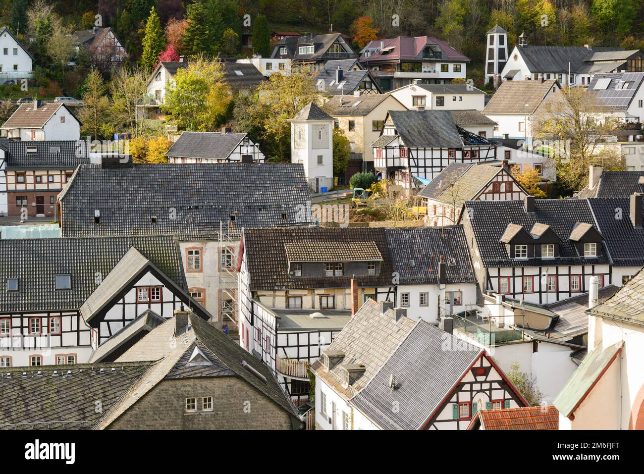 Die historische Stadt Blankenheim in der Eifel Stockfoto