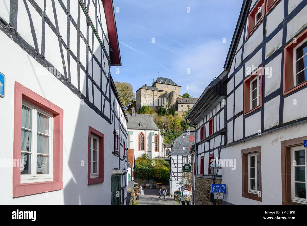 Schloss in der historischen Stadt Blankenheim in der Eifel Stockfoto