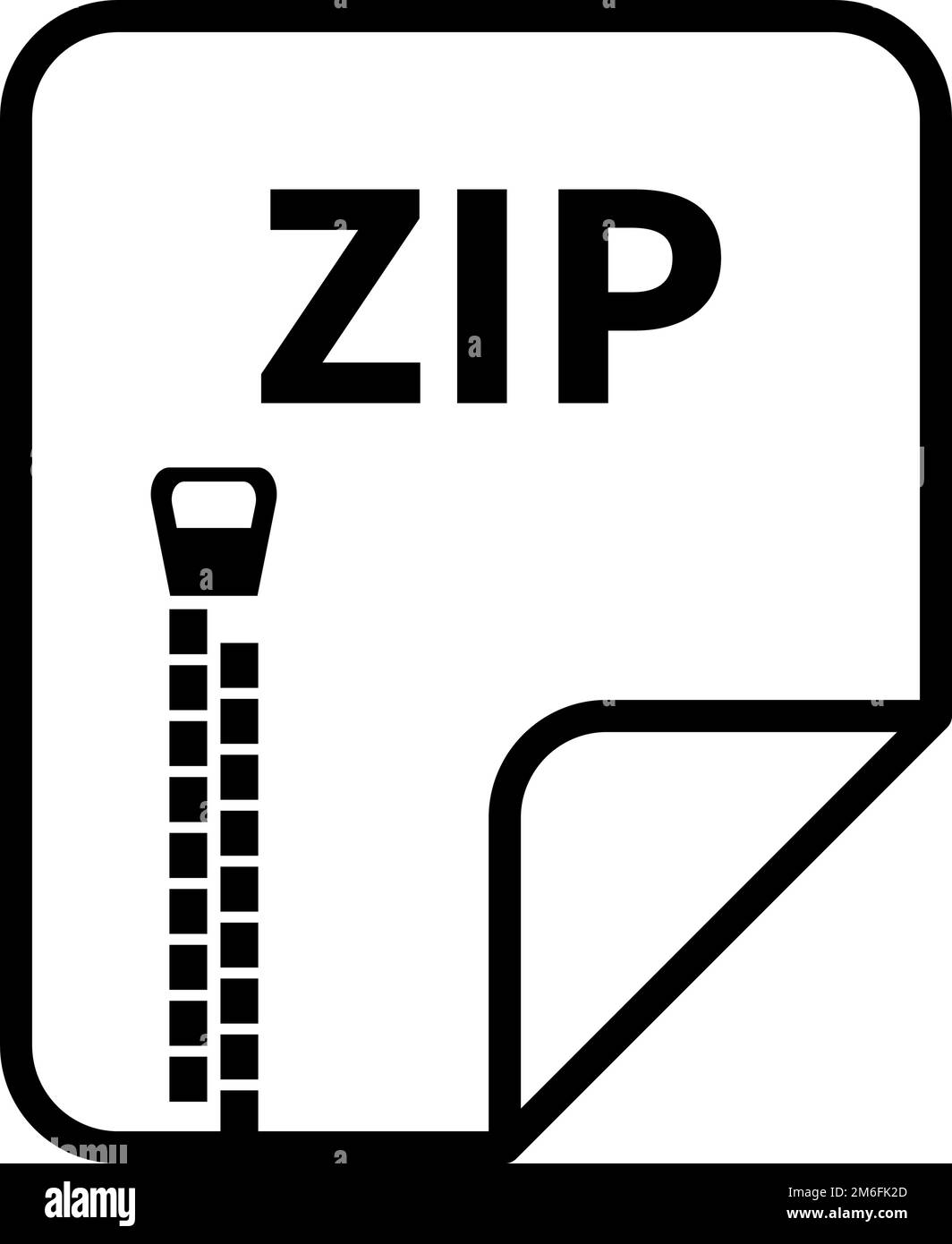 Symbol FÜR ZIP-Dateidaten. Erweiterung der Datenkomprimierung. Bearbeitbarer Vektor. Stock Vektor