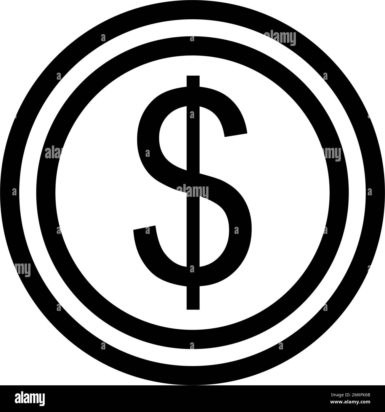 Einfaches Symbol für Dollarmünzen. Fremdwährung. Bearbeitbarer Vektor. Stock Vektor