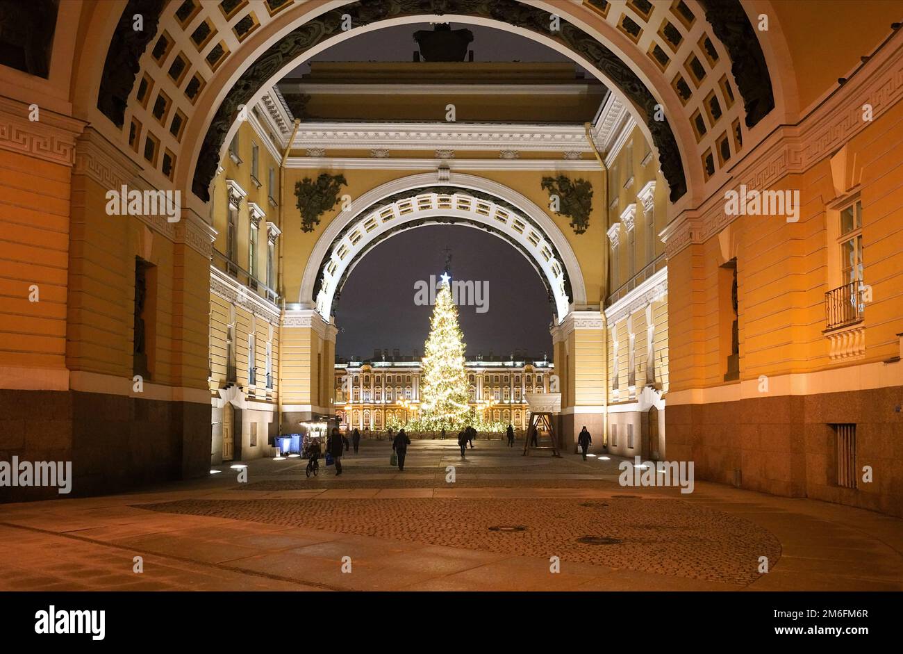 Neujahr und Weihnachten elektrische Dekoration der Stadt Stockfoto