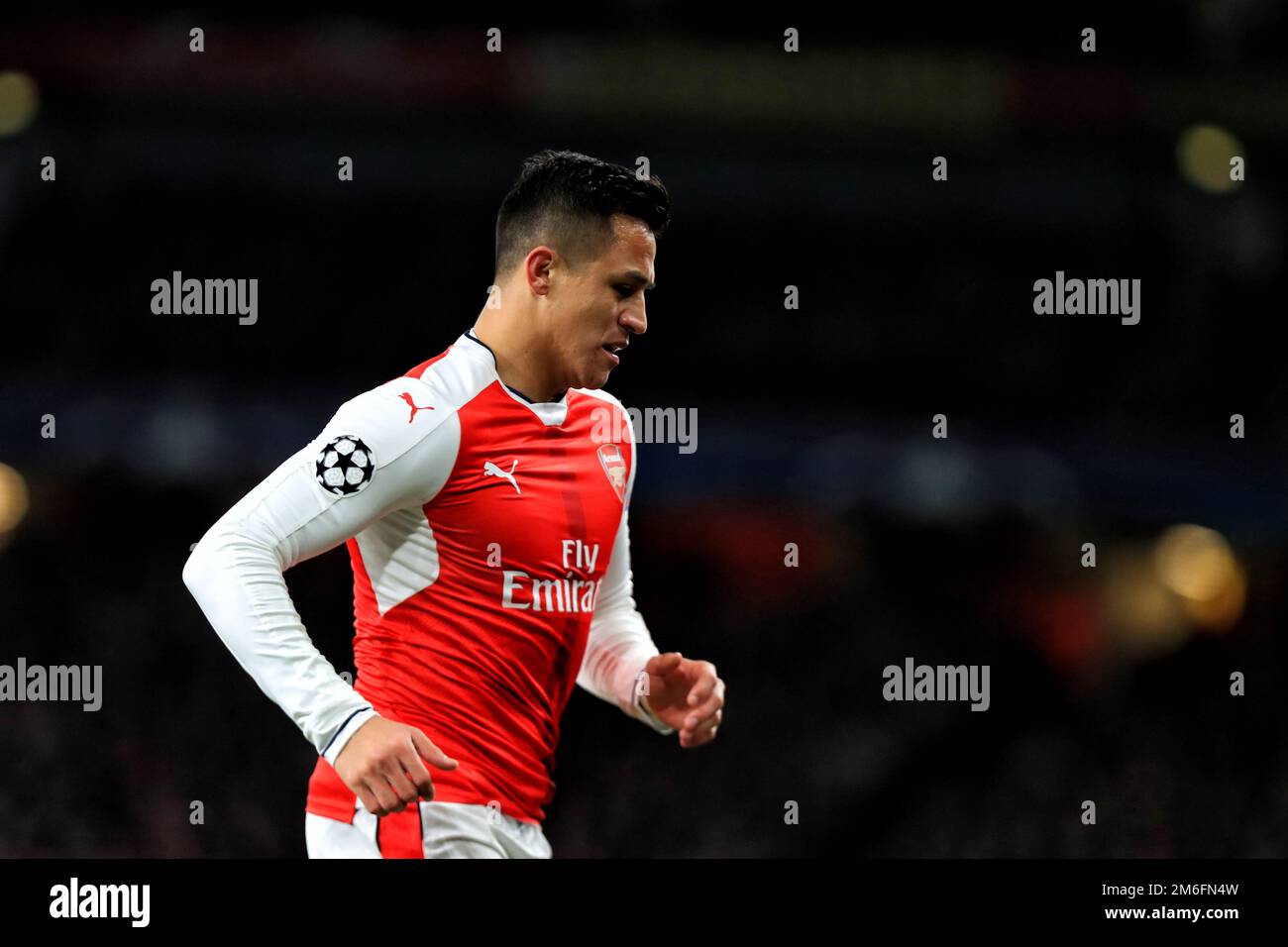 Alexis Sanchez von Arsenal - Arsenal / Bayern München, UEFA Champions League - Runde der 16. Etappe, Emirates Stadium, London - 7. März 2017. Stockfoto