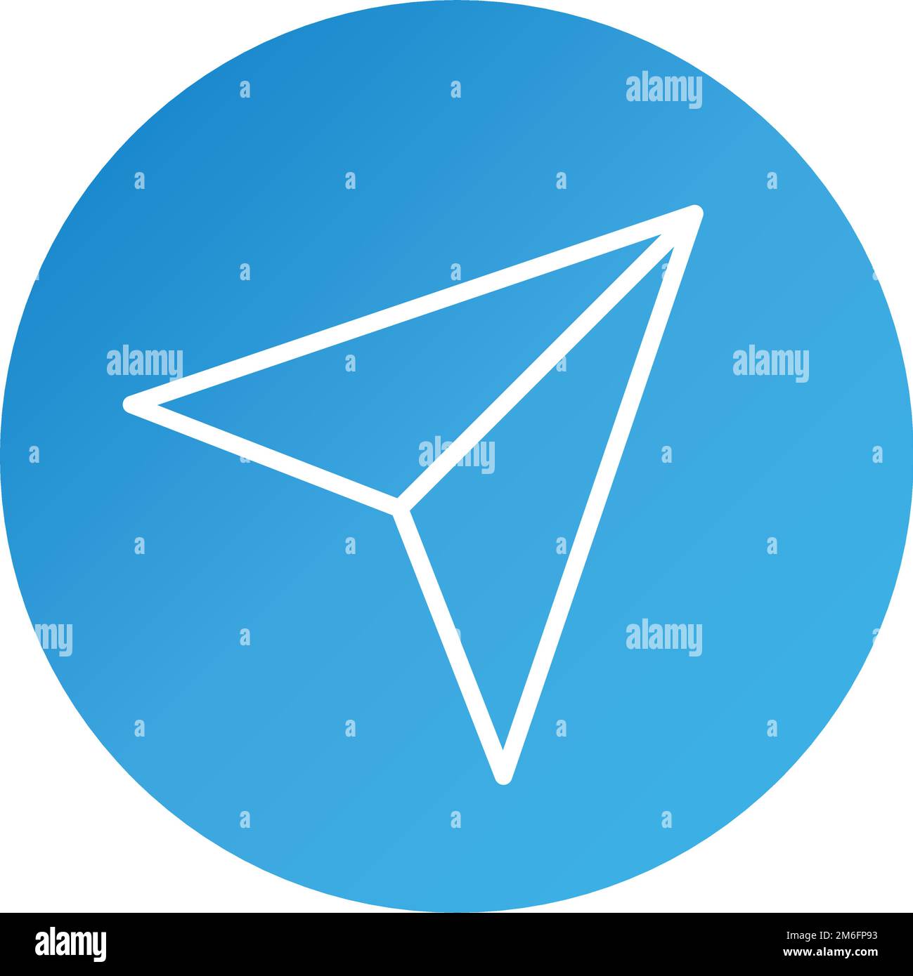 Blaues Symbol für Schaltfläche „Senden“. Schaltfläche „Senden“. Papierflugzeug. Bearbeitbarer Vektor. Stock Vektor