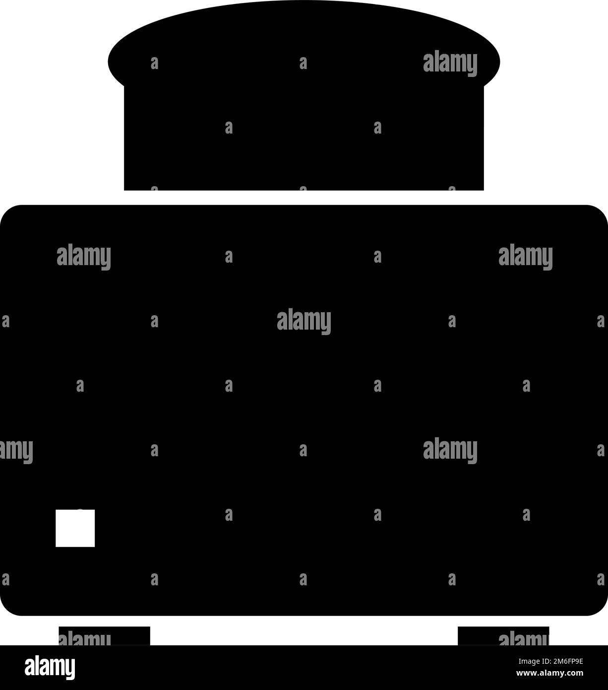 Silhouettensymbol für Brot und Toaster. Frühstück. Bearbeitbarer Vektor. Stock Vektor