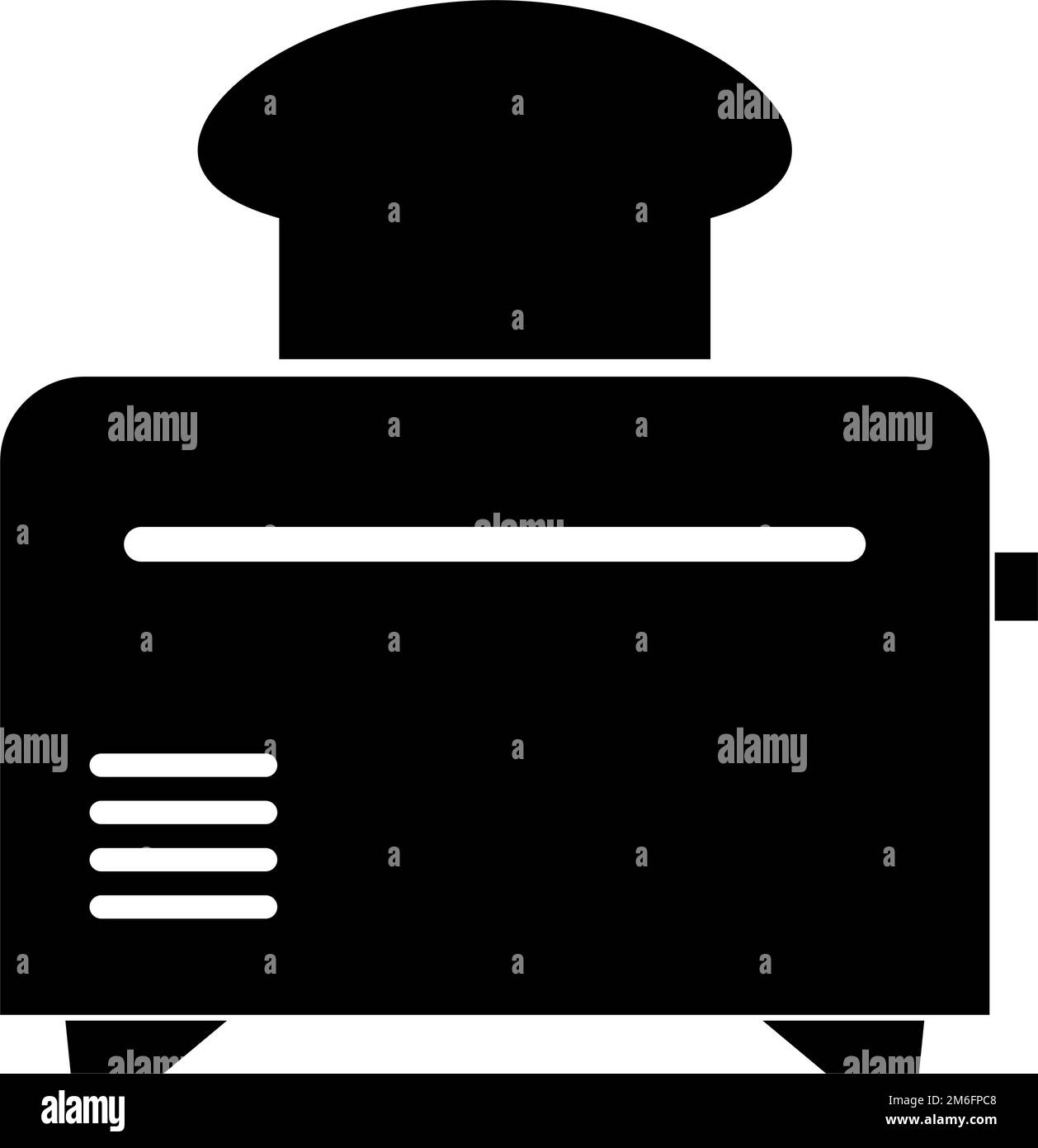 Symbol für Toaster-Silhouette. Brot backen. Elektrisches Produkt kochen. Bearbeitbarer Vektor. Stock Vektor