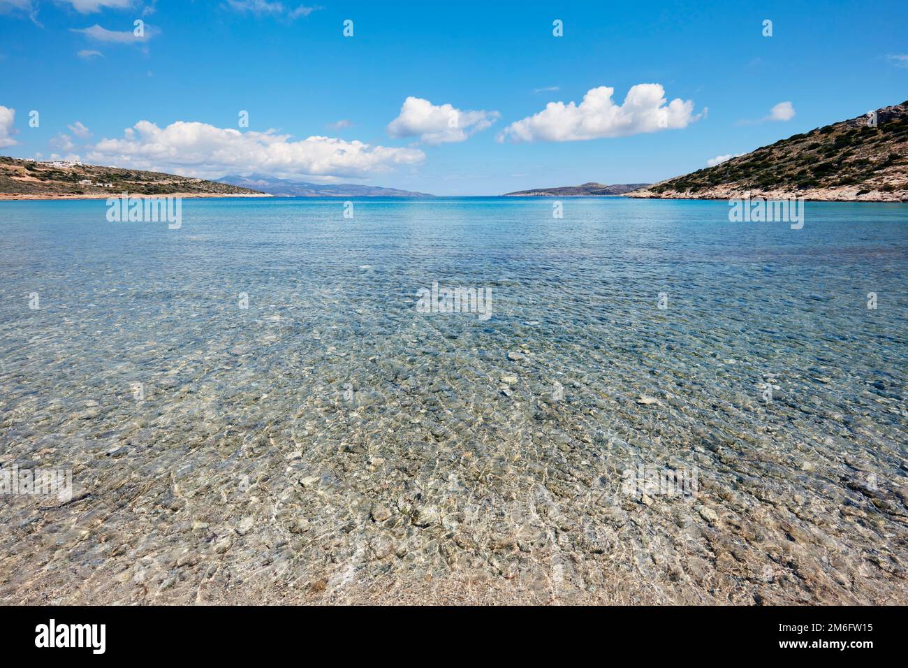Unberührter Strand auf Irakleia, Kykladen Stockfoto