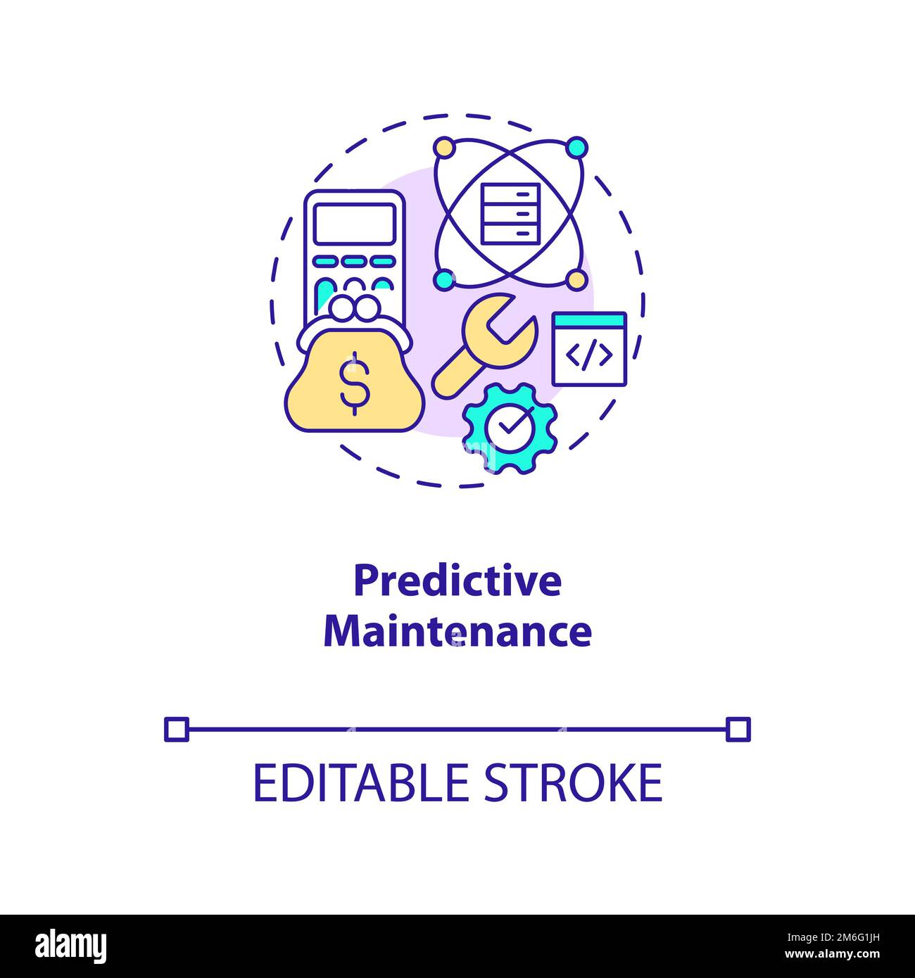Symbol für das Konzept der vorausschauenden Wartung Stock Vektor