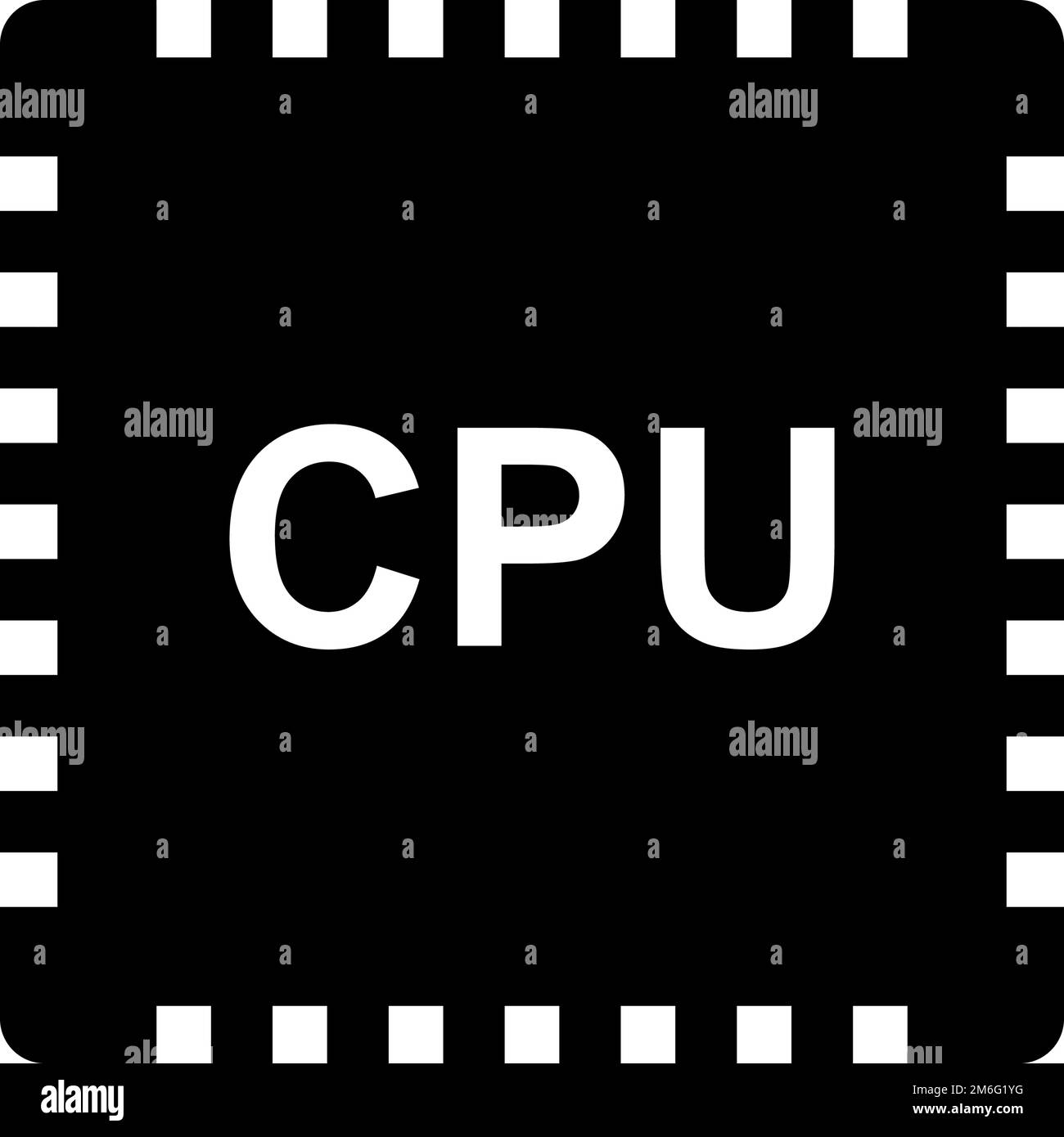 Symbol "CPU-Silhouette". Computerteil. Bearbeitbarer Vektor. Stock Vektor