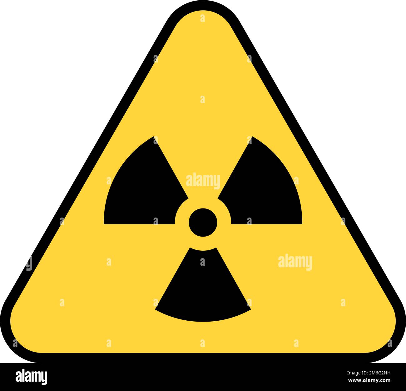 Dreieckiges radioaktives Zeichen. Symbol für nukleare Gefahr. Kernenergie. Bearbeitbarer Vektor. Stock Vektor
