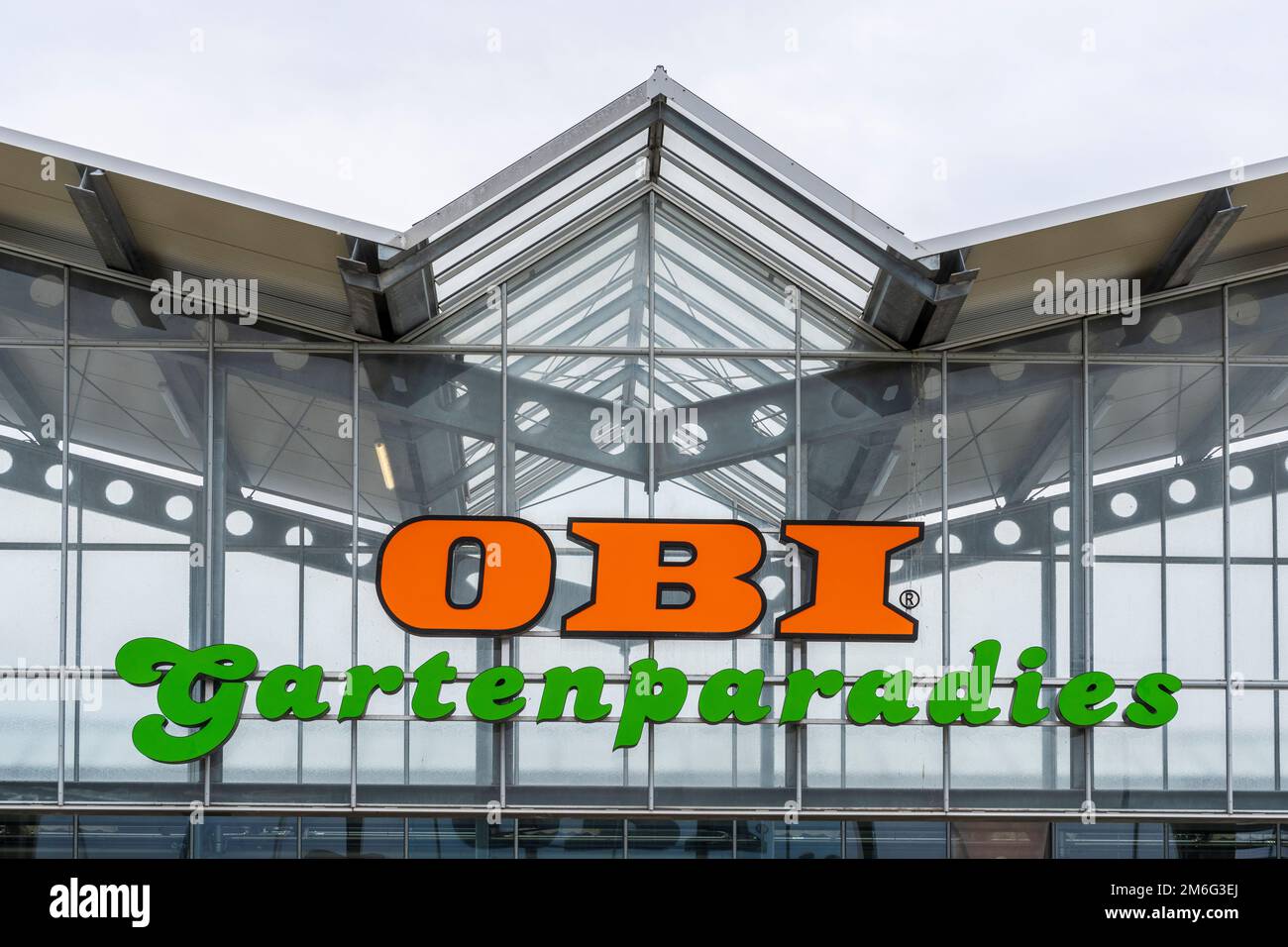 Zweigstelle des Unternehmens Obi Baumarkt in Landsberg am Lech Stockfoto