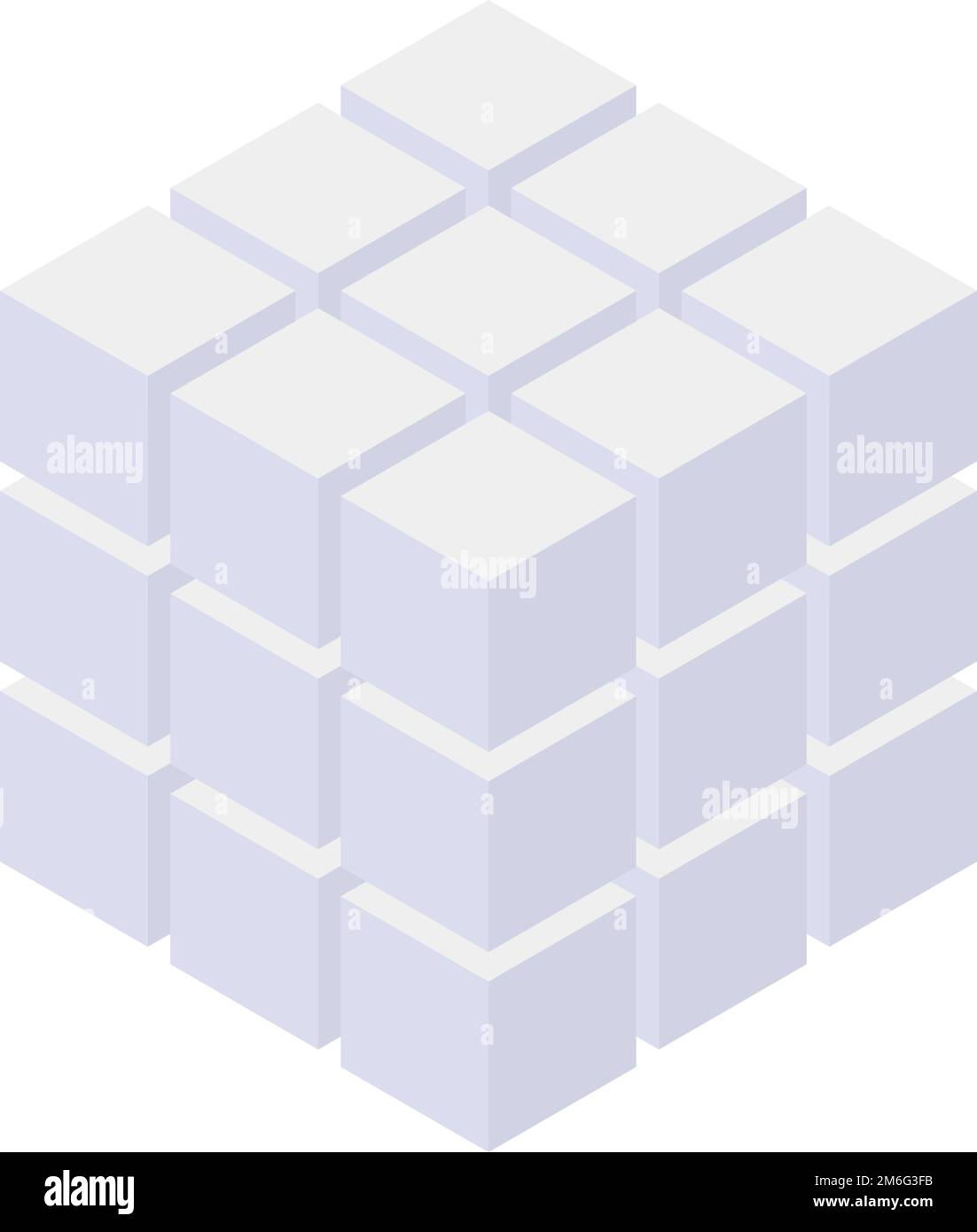 Dreidimensionales Würfelsymbol. Bearbeitbarer Vektor. Stock Vektor