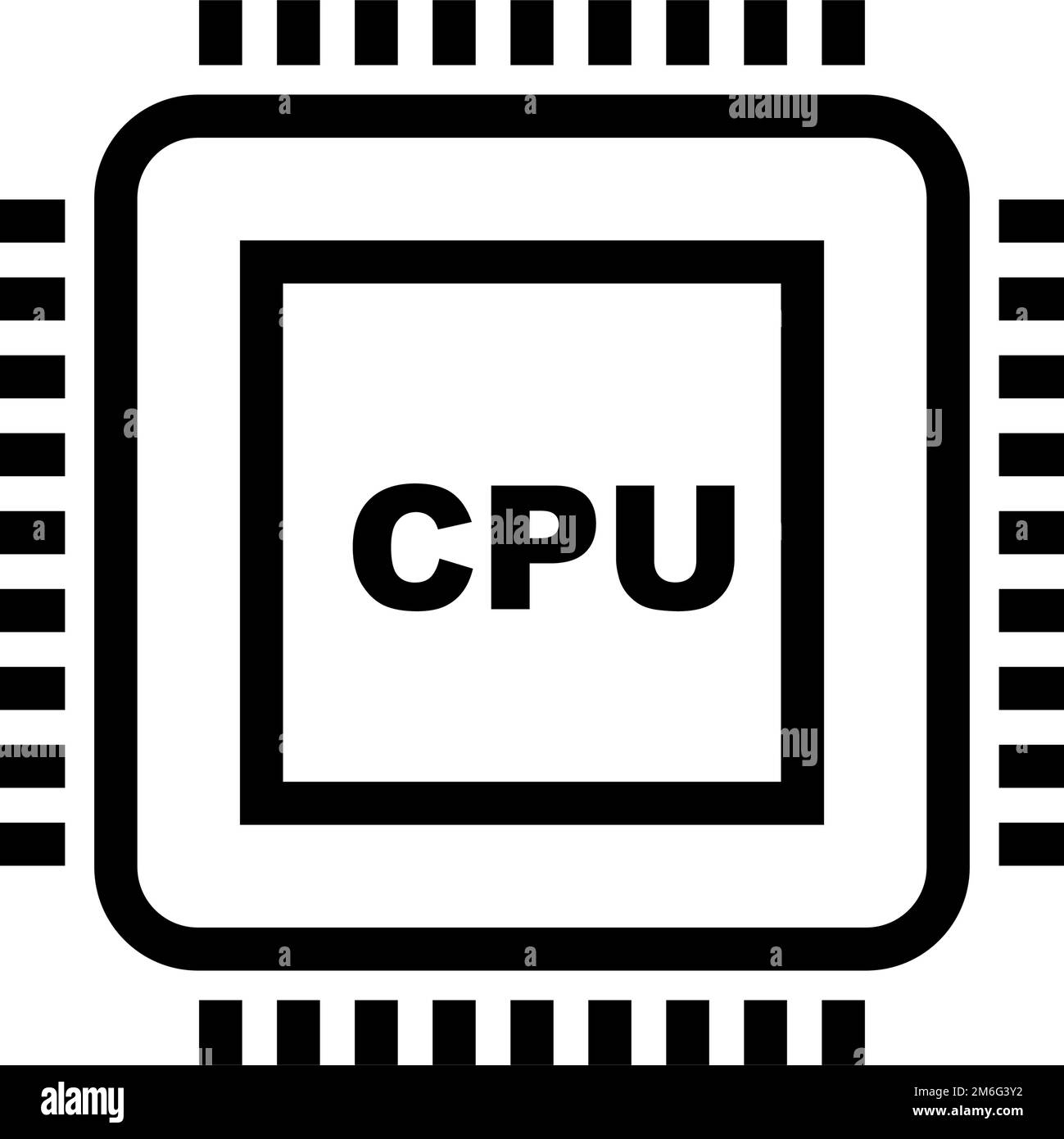 CPU-Symbol. Prozessorsymbol. Bearbeitbarer Vektor. Stock Vektor