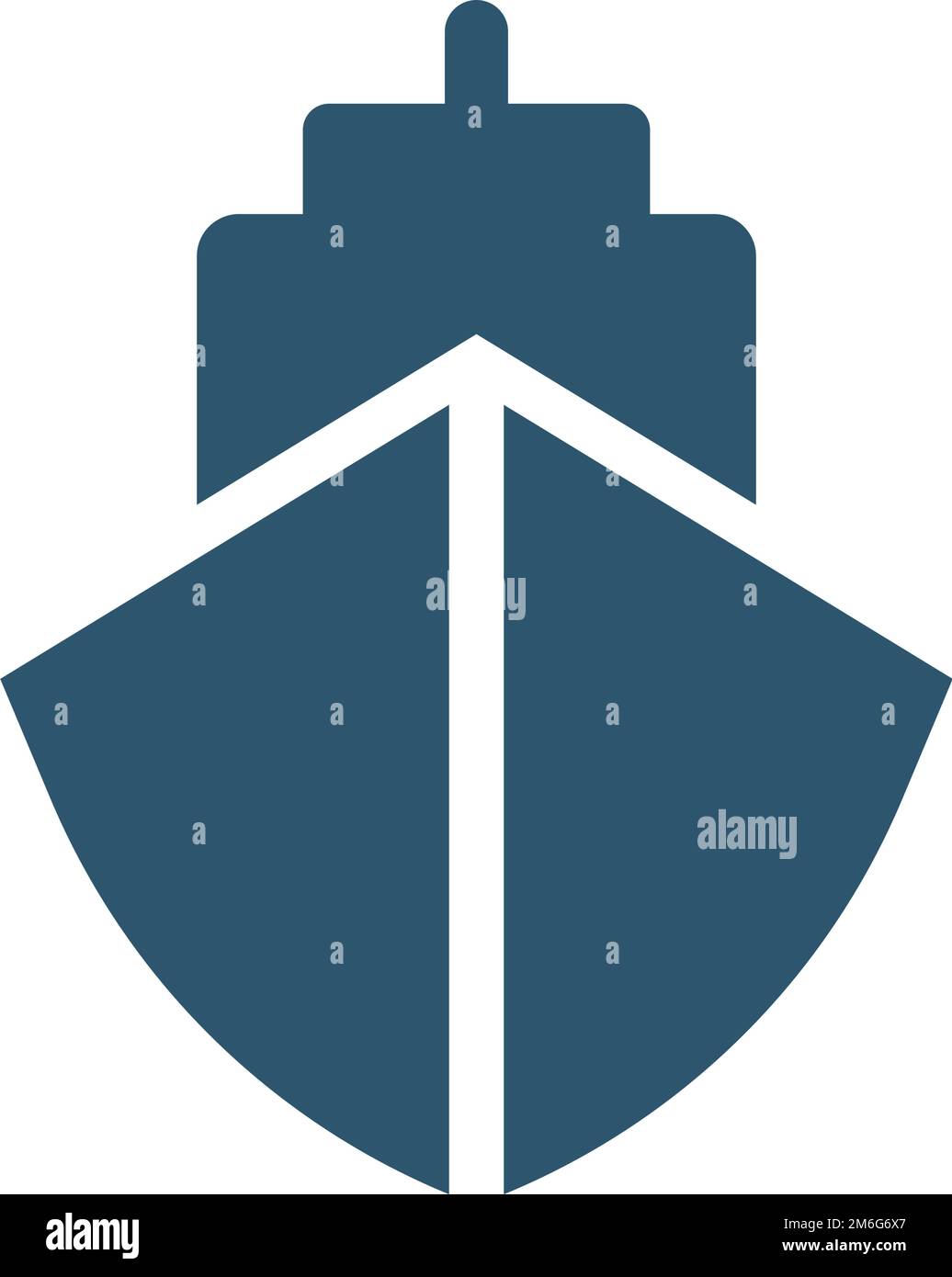 Symbol für Schiff und Frachtschiff. Silhouette für den Seeverkehr. Bearbeitbarer Vektor. Stock Vektor