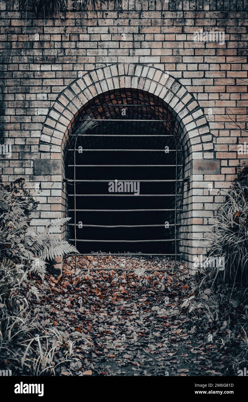 Snipes Dean, stillgelegter Bergwerkseingang auf dem Gibside Anwesen. Tyne und Wear. UK. Stockfoto