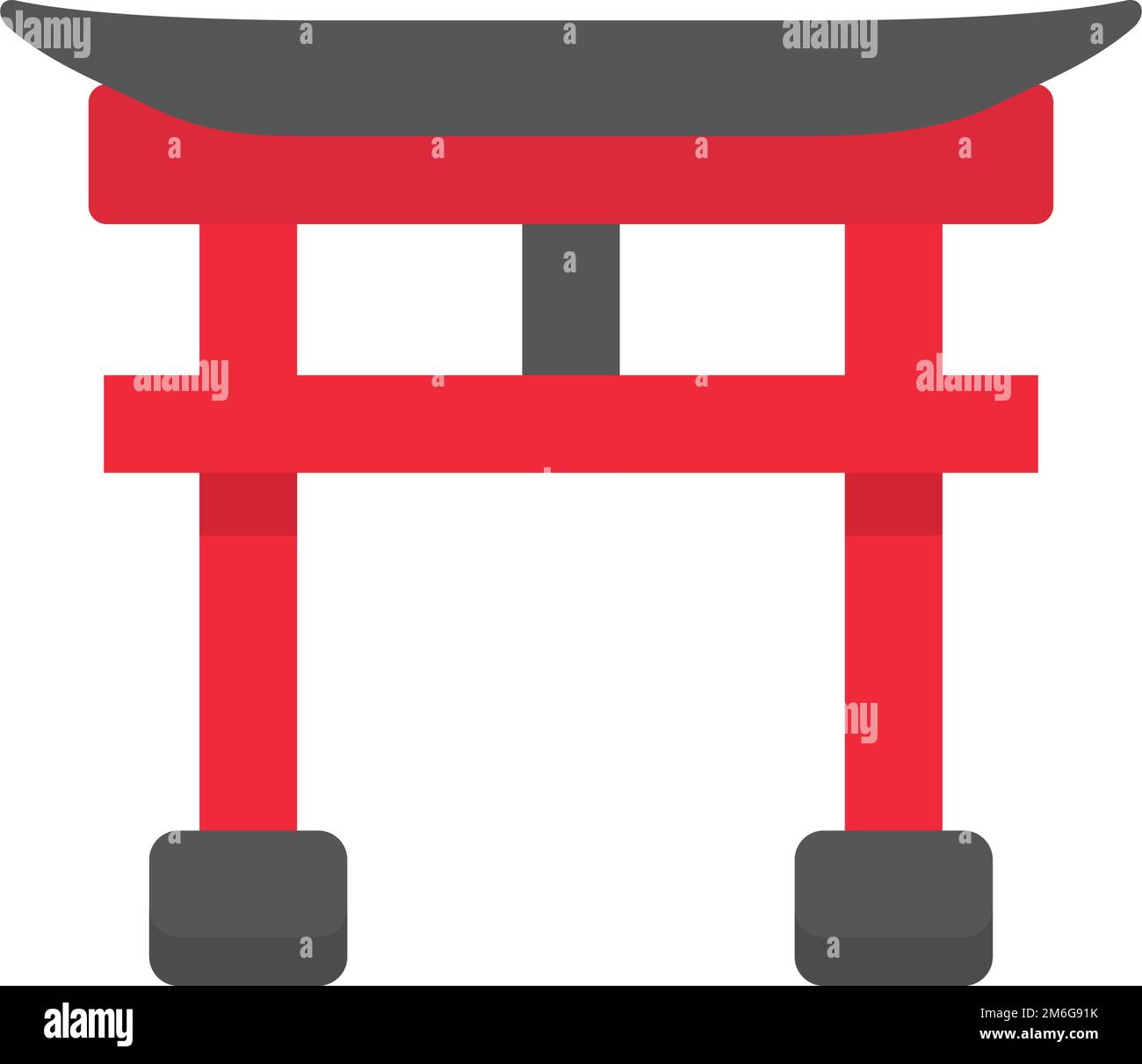 Torii-Symbol. Torii-Tor. Shinto-Schrein. Bearbeitbarer Vektor. Stock Vektor