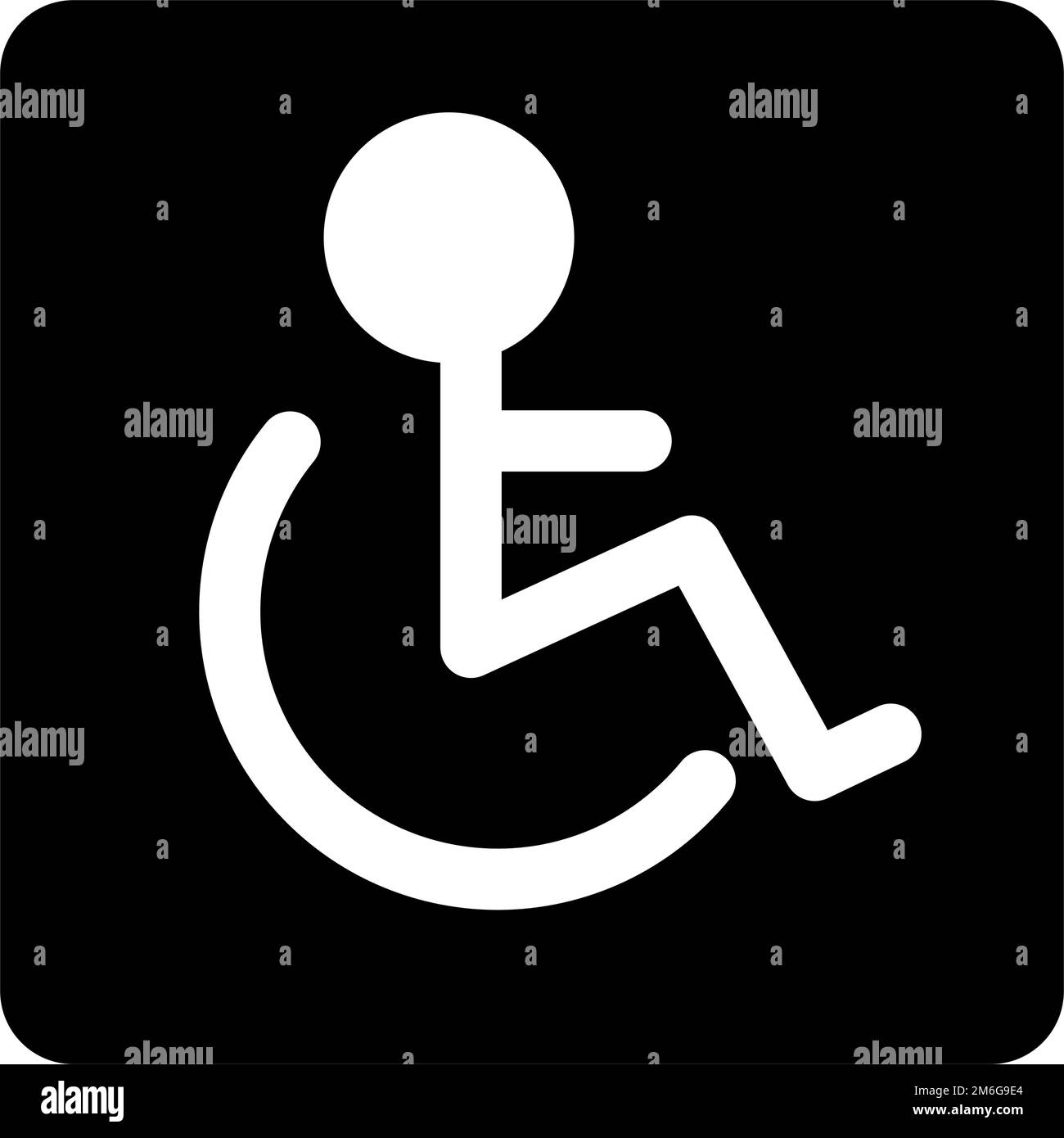 Rollstuhlschild Silhouette Schild. Behindertenkennzeichen. Bearbeitbarer Vektor. Stock Vektor