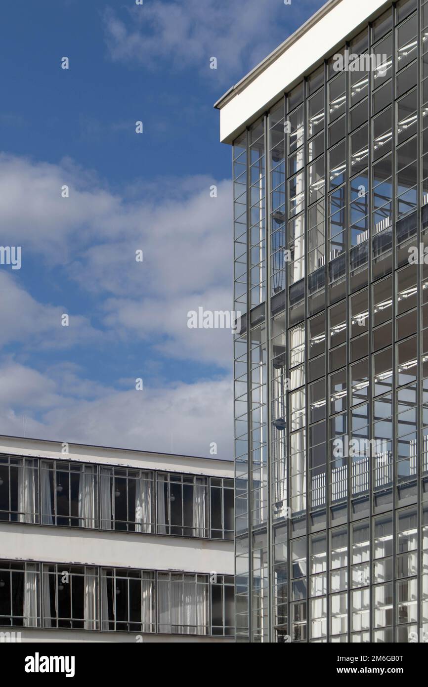 Bauhaus, erste Schule für Industriedesign. Dessau, Deutschland Stockfoto