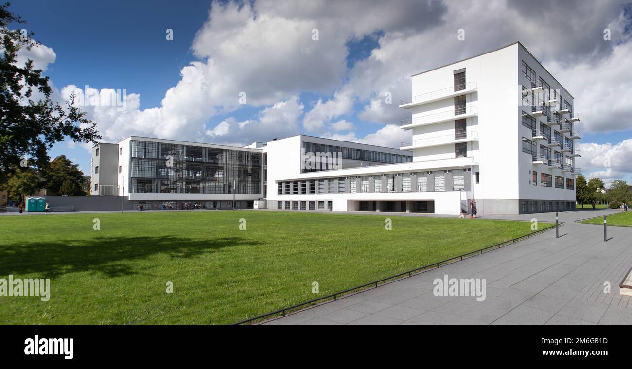 Bauhaus, erste Schule für Industriedesign. Dessau, Deutschland Stockfoto