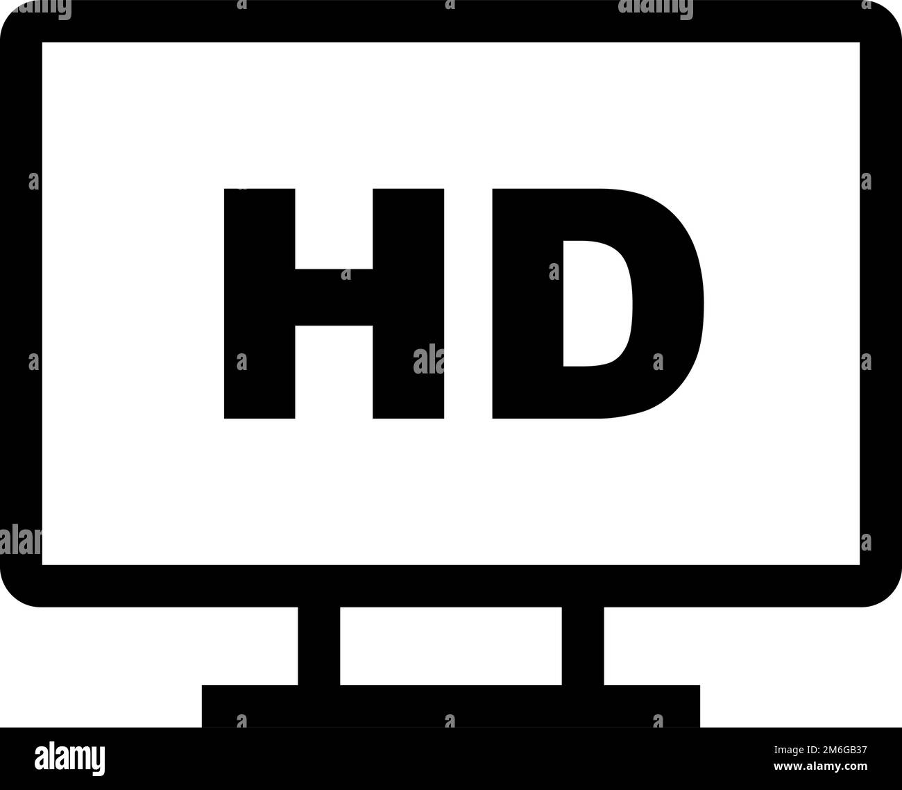 Symbol für HD-Fernseher. Symbol für High Definition-Fernseher. Bearbeitbarer Vektor. Stock Vektor