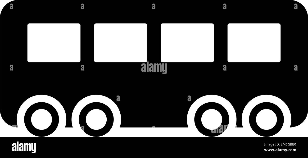 Die Silhouette des Schulbusses. Der Bus fährt zur Schule. Bearbeitbarer Vektor. Stock Vektor