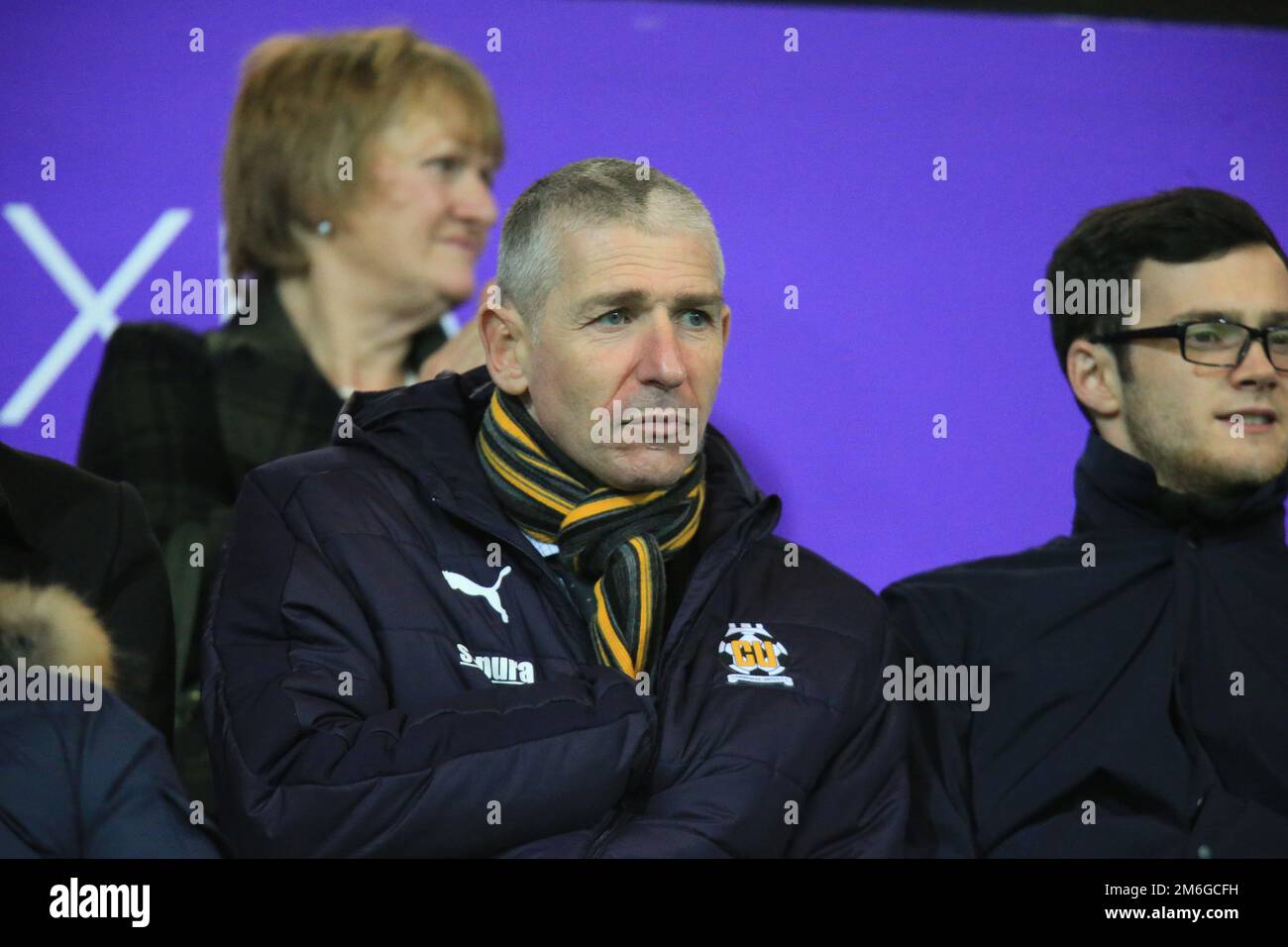 Cambridge Utd Chief Executive Jez George sitzt am Stand - Norwich City gegen Huddersfield Town, Sky Bet Championship, Carrow Road, Norwich - 16. Dezember 2016. Stockfoto