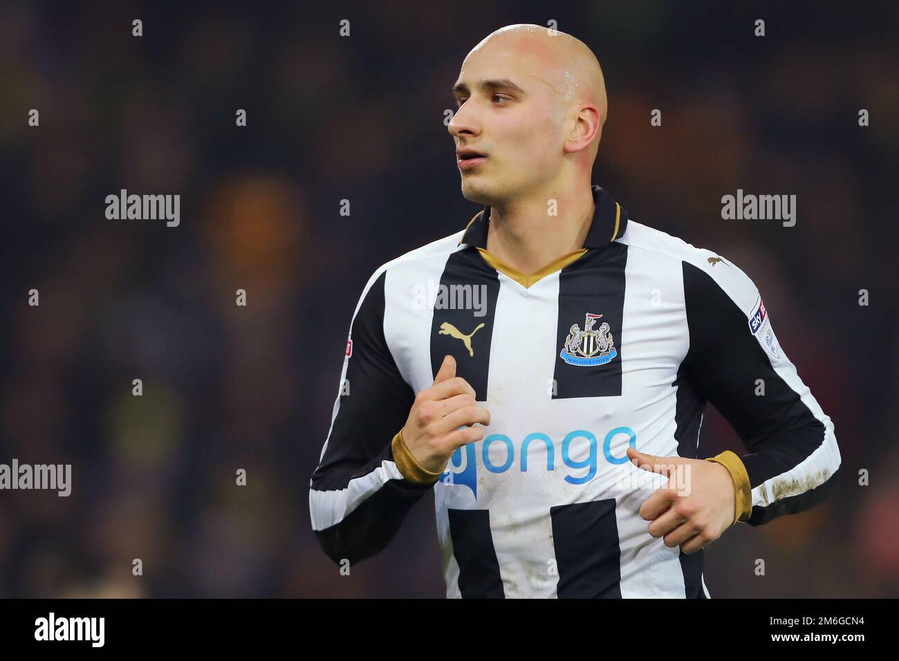 Jonjo Shelvey von Newcastle United - Norwich City / Newcastle United, Sky Bet Championship, Carrow Road, Norwich - 14. Februar 2017. Stockfoto