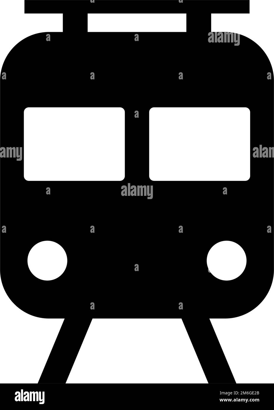 U-Bahn-Silhouette-Symbol. Eisenbahn. Transport. Bearbeitbarer Vektor. Stock Vektor