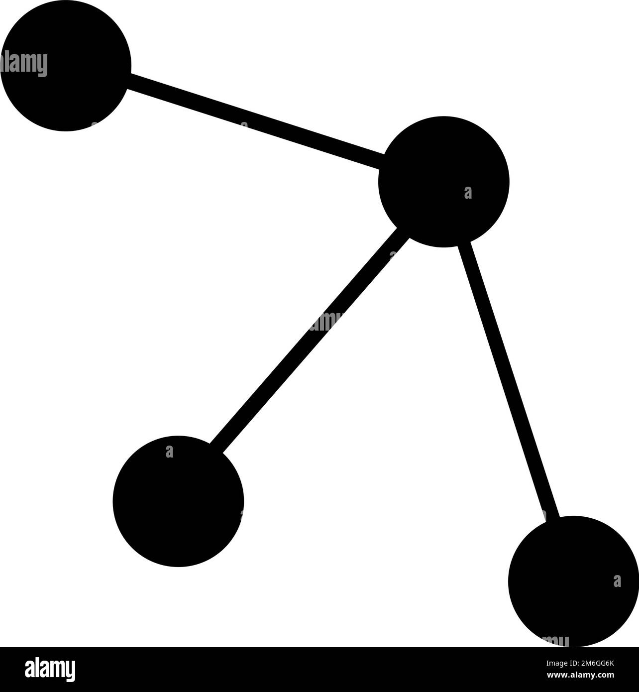 Silhouettensymbol für Atomverbindung. Bearbeitbarer Vektor. Stock Vektor