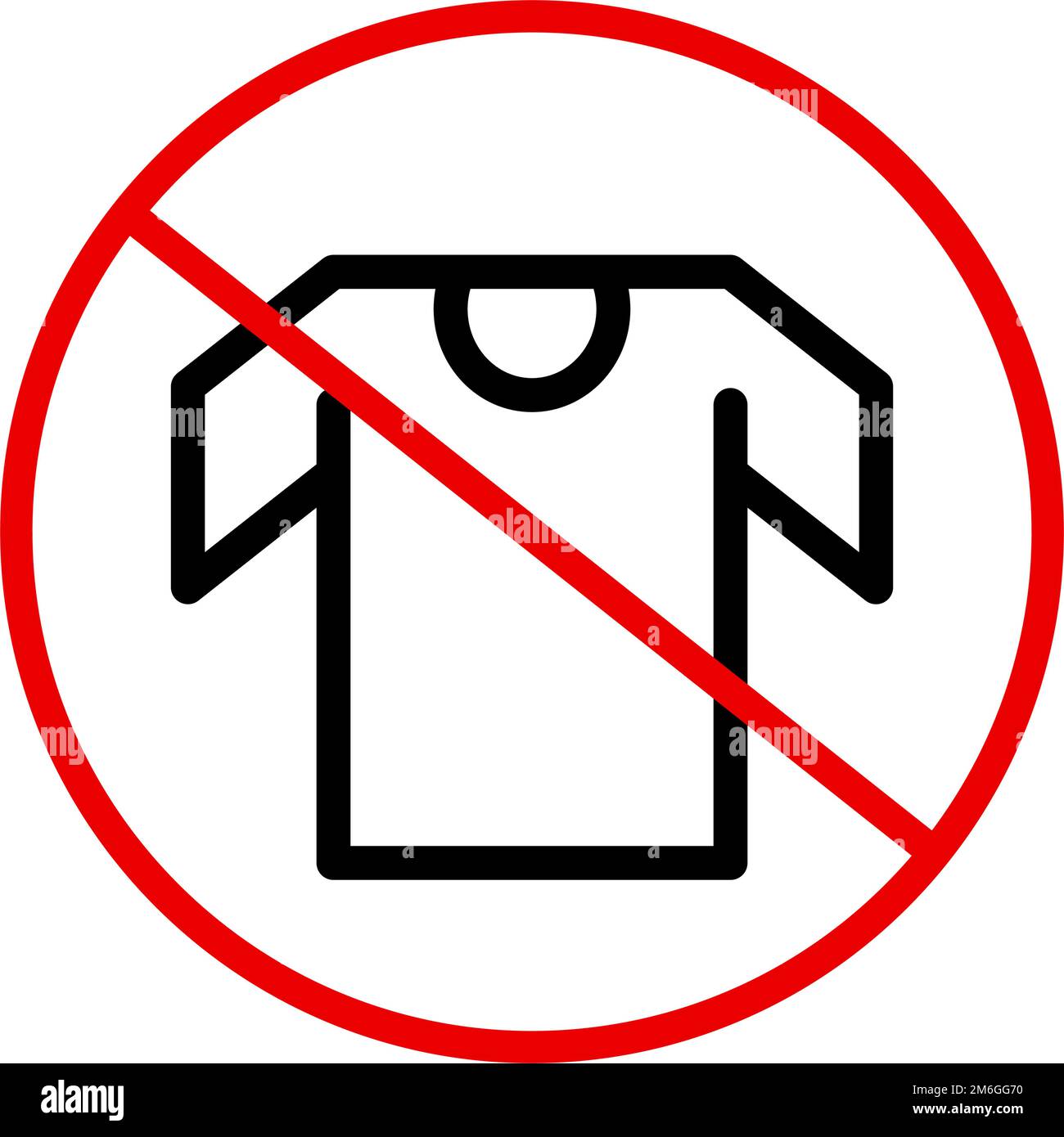 T-Shirt-Verbotsschild. Kurze Ärmel verboten. Bearbeitbarer Vektor. Stock Vektor
